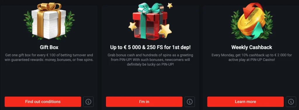 Pin Up Bonuses
